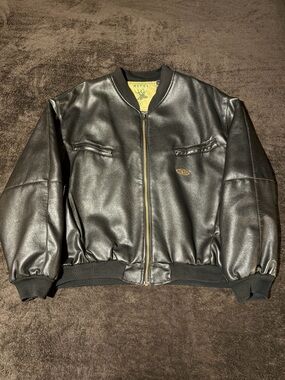 REPEL V Italian Leather Black Vintage Biker / Bomber Jacket